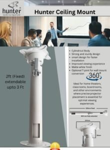 Hunter Ceiling Mount – Adjustable Projector Mount (2ft to 3ft)